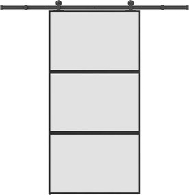 vidaXL tolóajtó vasalatokkal 102,5x205 cm edzett üveg&Alumínium