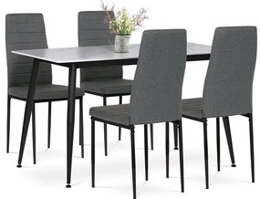 Étkezőszett 4 székkel, 130×70×76 cm, Kerámia Márvány Lappal. ASE-1004 GREY2