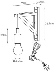 Lucide 08208/01/30 - Fali lámpa FIX WALL 1xE27/60W/230V fekete