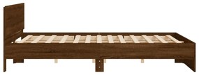 barna tölgyszínű ágykeret fejtámlával 200 x 200 cm