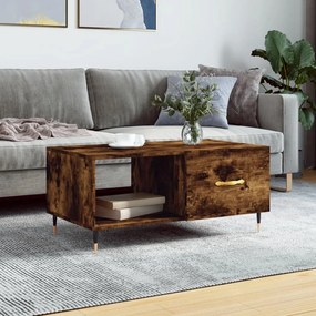 Füstös tölgy színű szerelt fa dohányzóasztal 90 x 50 x 40 cm
