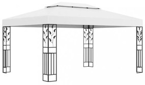 fehér dupla tetős pavilon 3 x 4 m