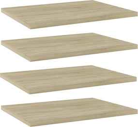 vidaXL 4 db sonoma tölgy színű szerelt fa könyvespolc 40 x 30 x 1,5 cm