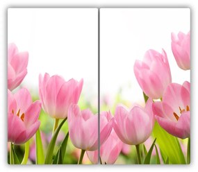 Üveg vágódeszka rózsaszín tulipánok 60x52 cm