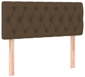 barna szövet rugós és LED-es ágy matraccal 120 x 200 cm