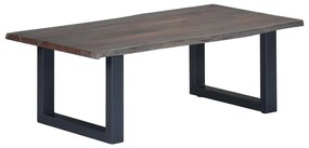 Szürke tömör akácfa dohányzóasztal természetes éllel 115x60x40