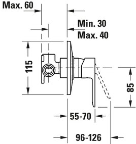 Duravit DC4210007046 - D-CODE zuhanycsaptelep beépített szereléshez, matt fekete