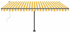 sárga-fehér szélérzékelős és LED-es napellenző 400x300 cm