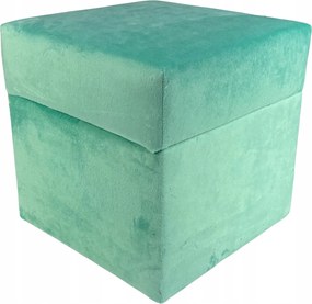 Négyzet alakú nyitható puff velvet minky menta szín