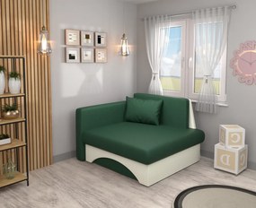 Kinyitható fotel, zöld/bézs, KUBOŠ NEW UNI