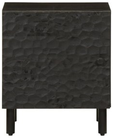 2 db fekete tömör mangófa éjjeliszekrény 40 x 33 x 46 cm