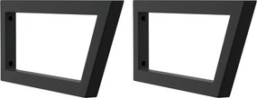 vidaXL 2 db fekete trapéz alakú acél polctartó mosdóhoz