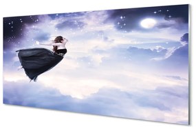 Üvegképek Fairy ég felhők félhold 120x60cm 4 fogas