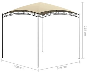 Krémszínű pavilon 3 x 3 x 2,65 m 180 g/m²