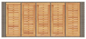 szürke polyrattan kerti bárasztal akácfa lappal 185x80x110 cm