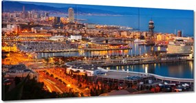 Festmények 180x90 Barcelona Éjszakai tájkép