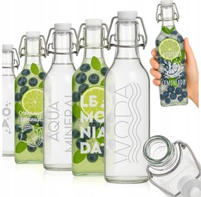 10x Palack parafa klip gyümölcslevek tinktúra limonádé víz Gravírozás 1000 ml