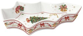 Karácsonyi porcelán fenyőfa alakú kínáló tál díszdobozban Christmas Tale