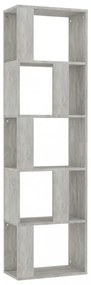 betonszürke szerelt fa könyvszekrény/térelválasztó 45x24x159 cm