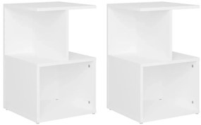 2 db fehér szerelt fa éjjeliszekrény 35 x 35 x 55 cm