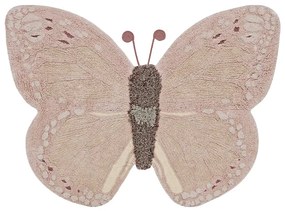 Világos rózsaszín-bézs mosható kézi szövésű pamut gyerek szőnyeg 90x120 cm Baby Butterfly – Lorena Canals