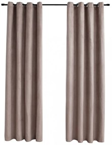vidaXL 2 db tópszínű sötétítőfüggöny fémgyűrűkkel 140 x 245 cm