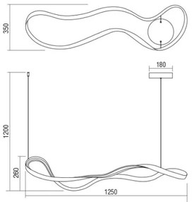 Redo 01-1531 - LED kábelen függő csillár NUBO LED/43W/230V fehér