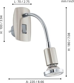 Eglo 902366 - MINI konnektoros LED-lámpa 1xGU10/2,8W/230V, matt króm