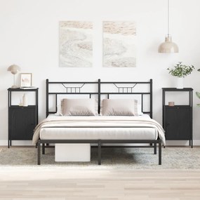 Éjjeli szekrények 2 db Fekete tölgy 41x31x80 cm MDF