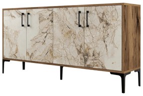 Konzolasztal Kiev 160 - Diós, Fehér Marble