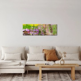 Absztrakció kép - festmény (órával) (90x30 cm)