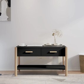 Fekete szerelt fa dohányzóasztal 82 x 48 x 45 cm