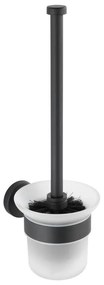 WENKO 24243100-WC-kefe BOSIO BLACK 10x35 cm rozsdamentes acél/ezüst/szatén