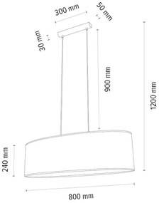 Spot-Light 1027400211536 - MERCEDES kábeles csillár 2xE27/40W/230V tölgy