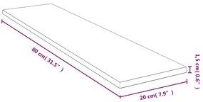 bambusz fali polc 80x20x1,5 cm