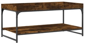 Füstös tölgy színű szerelt fa dohányzóasztal 100x49x45 cm