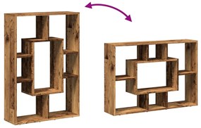 antik fa színű szerelt fa könyvespolc 63 x 20 x 90 cm