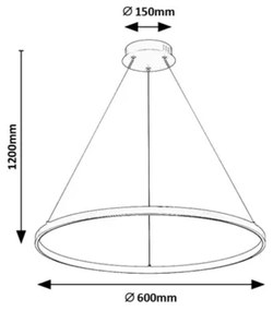 Rabalux 72344 - LED csillár kábelen BELIZA LED/55W/230V 3000K