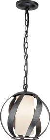 ELSTEAD QNBLACKSMITHPOBK BLACKSMITH Kültéri Függő Lámpa Fekete, Opál IP44