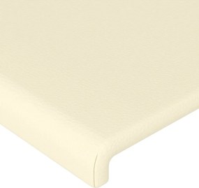 krémszínű műbőr LED-es fejtámla 83x16x118/128 cm