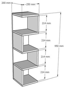 Alin Sapphire Oak könyvespolc