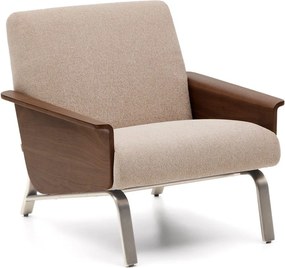 Világosbarna zsenília fotel Amsen – Kave Home