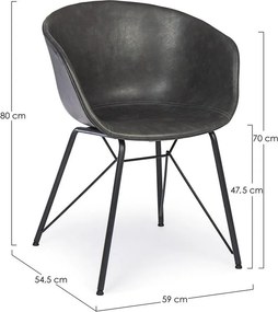 Sötétszürke kárpitozott étkezőszék Warhol – Bizzotto