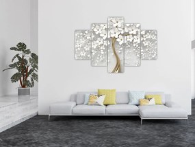 Fehér fa virágokkal képe (150x105 cm)