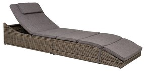 Split napozóágy, polyrattan, kubu szürke, párvával