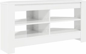 vidaXL SarokTVSzekrény Magas fényű Fehér 102 x 40,5 x 45 cm Faanyag