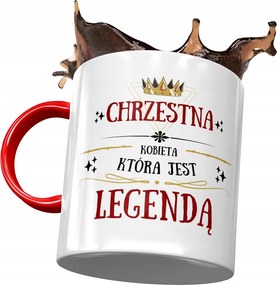 Piros Bögre Keresztanyának Születésnapra Ajándék Nyomtatott Fotóval