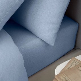 Világoskék gumis flanel lepedő 150x200 cm Brushed – Catherine Lansfield