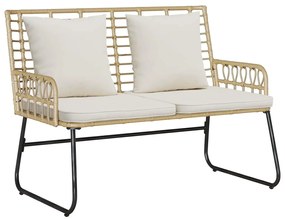 vidaXL Kerti pad Barna és Krém polirattan