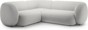 Világosszürke bársony sarokkanapé (bal oldali-L alakú) Kate – Micadoni